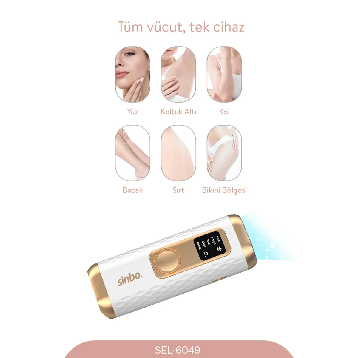 Ipl Buz Lazer Epilatör - Epilasyon Cihazı 5 Farklı Mod - Lcd Ekran Tüm Vücut Uygun SEL-6049 Fiyatı, Yorumları ve Özellikleri