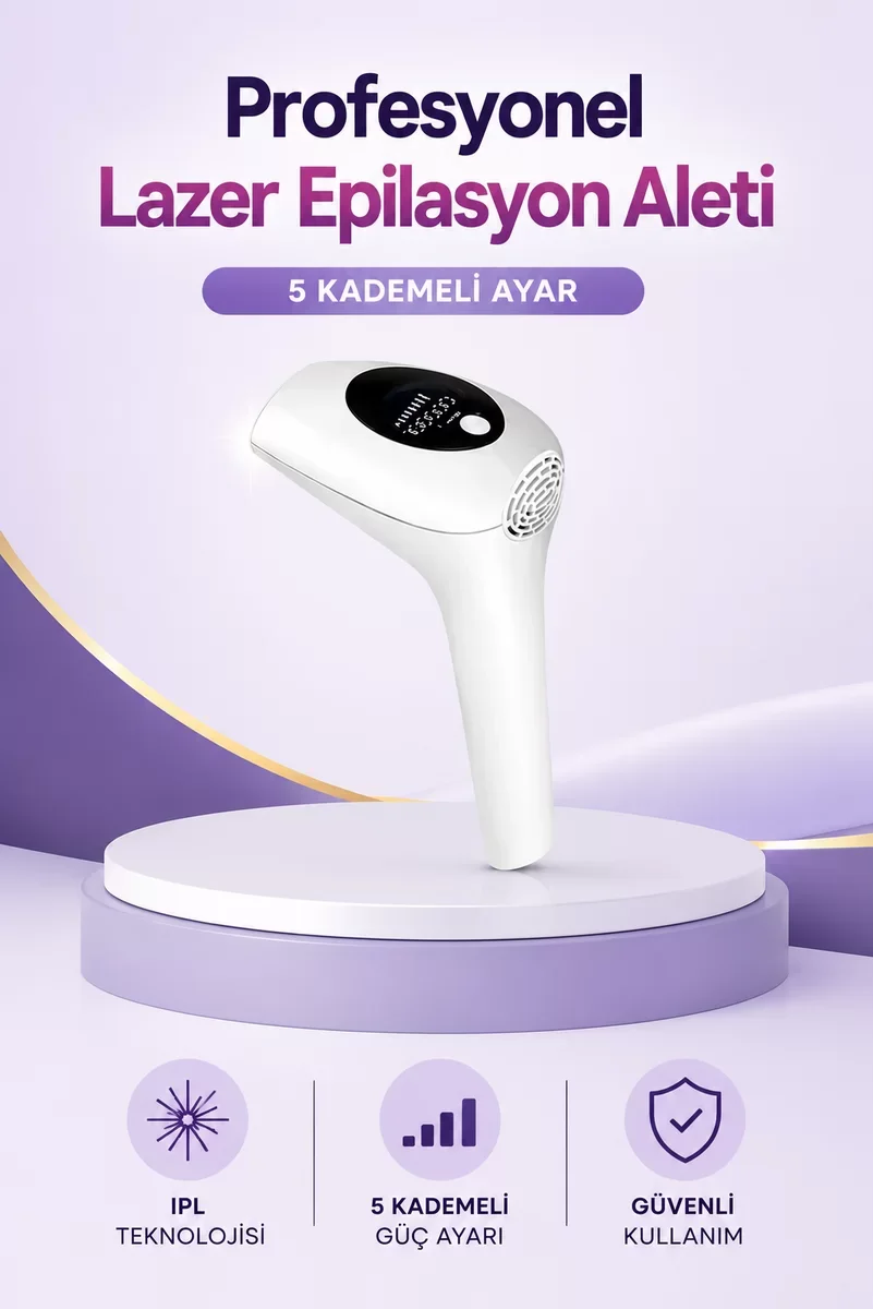 IPL Lazer Epilasyon Aleti 5 Kademeli Güç Ayarlı