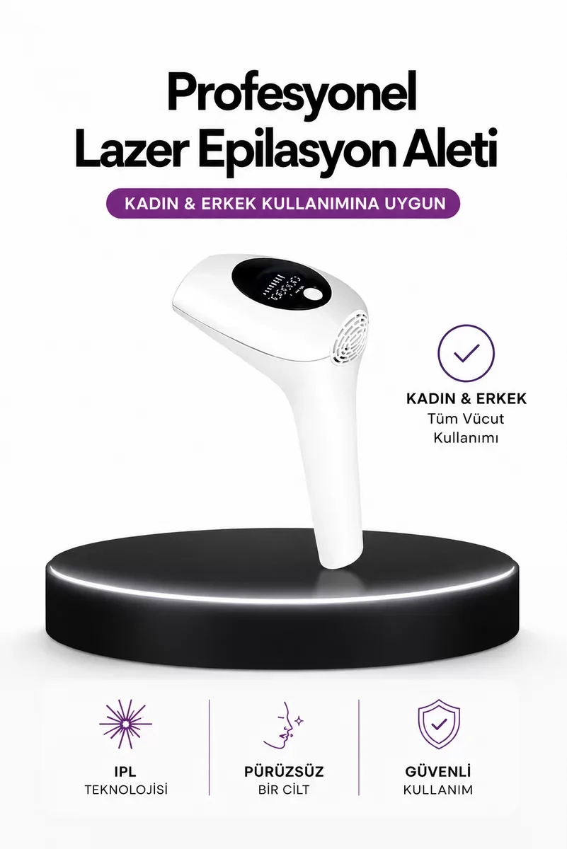 IPL Teknolojili Erkek Ve Kadın Kullanımına Uygun Lazer Epilasyon Cihaz