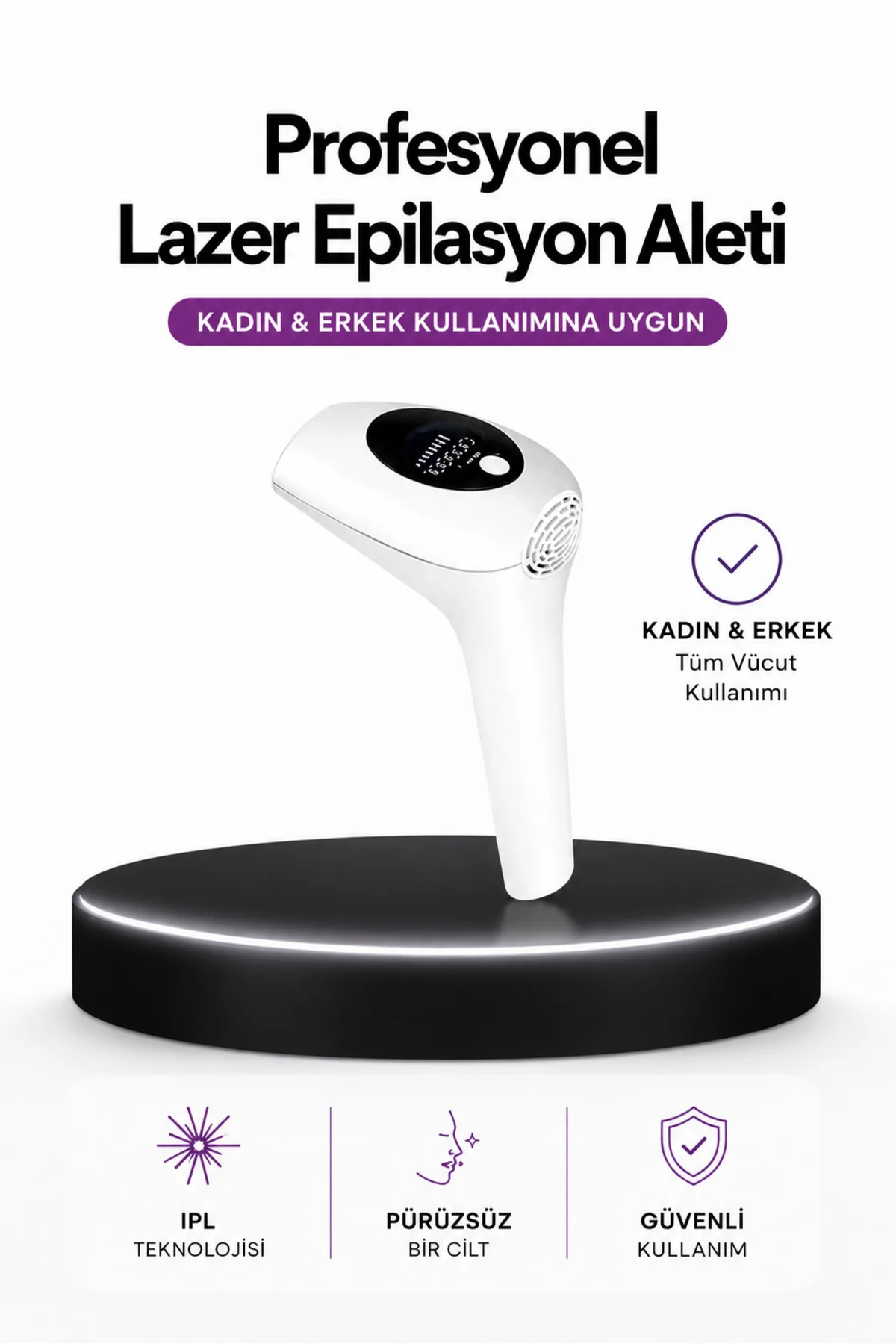 IPL Teknolojili Erkek Ve Kadın Kullanımına Uygun Lazer Epilasyon Cihaz - Görsel 3