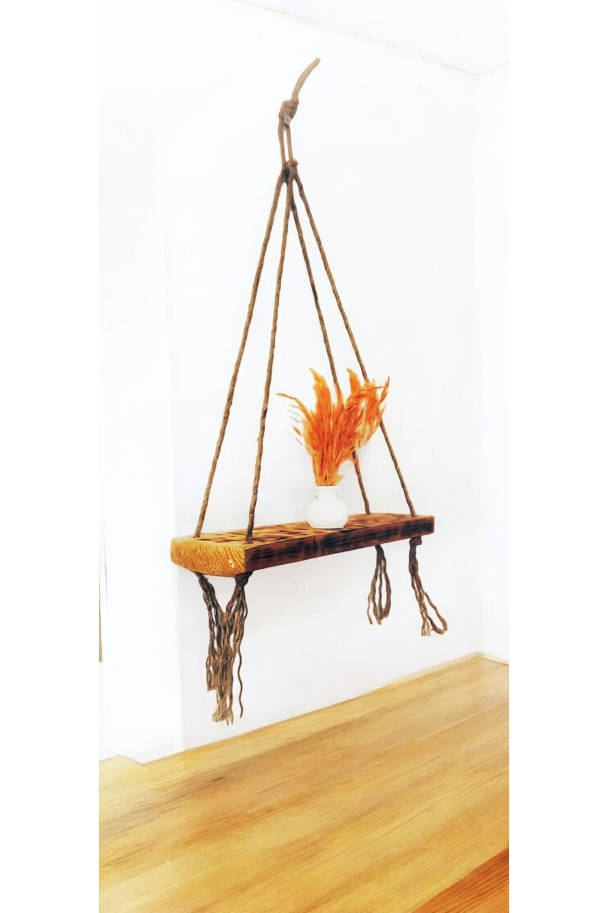 Bfdshop İpli Duvar Rafi 4 Adet Dekoratif Raf