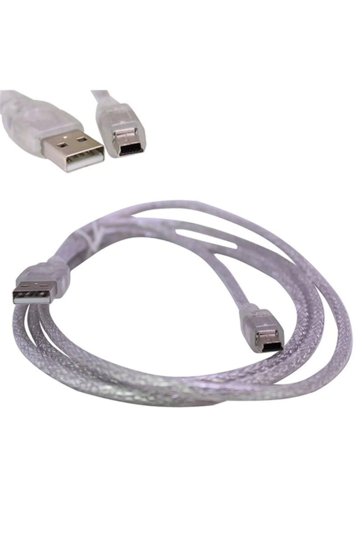 Ipod Şarj Aleti Kablosu Usb 5 Pin Geniş 1.5 Metre Şeffaf (11937=8