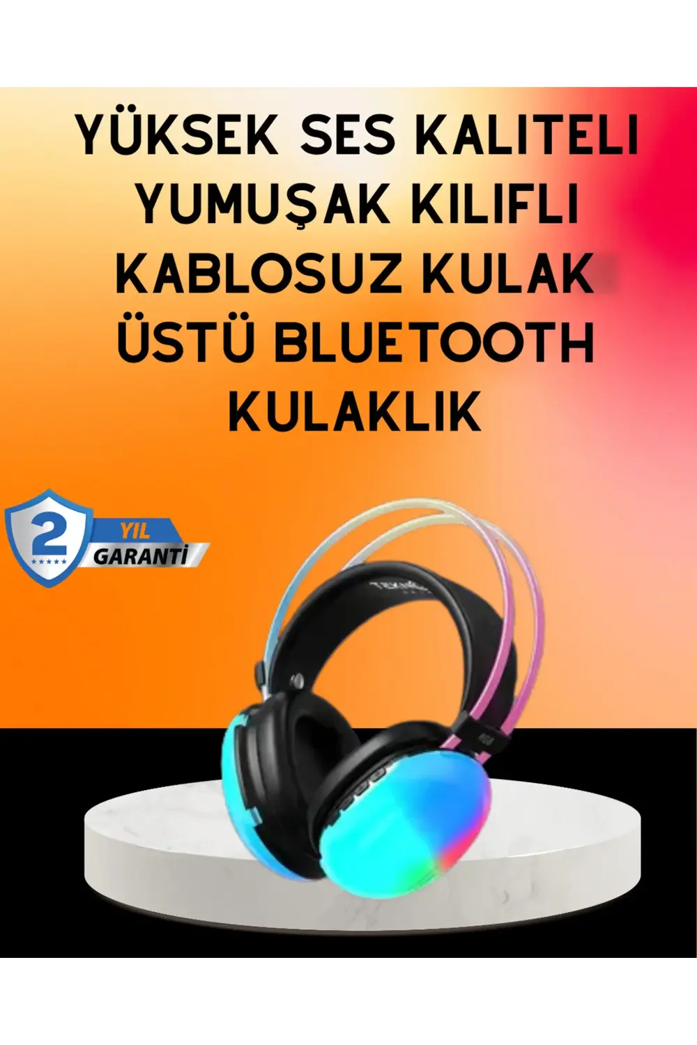 IPX4 Suya Dayanıklı Kablosuz Kulak Üstü Gaming Kulaklık