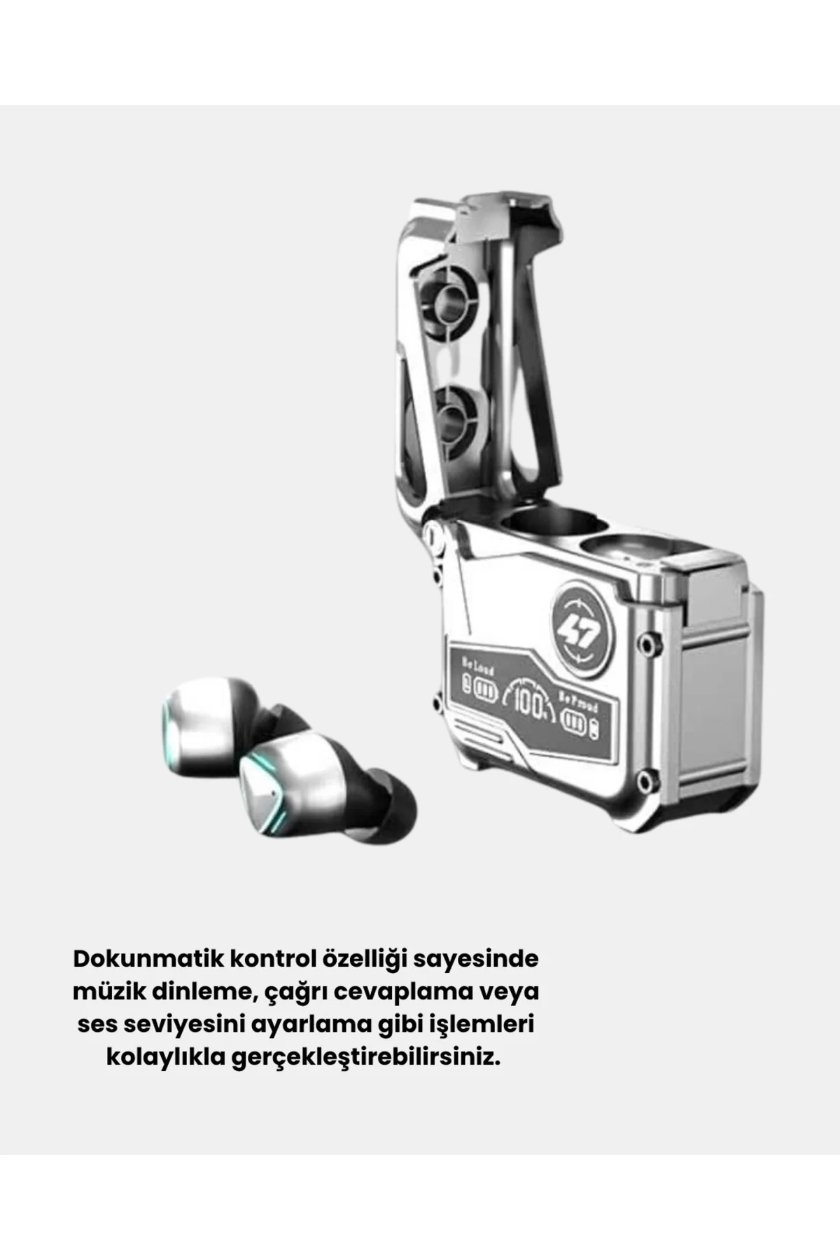 IPX5 Su Geçirmez Kablosuz Bluetooth Kulaklık – Powerbank Şarj Kutulu, Düşük Gecikmeli Oyun Modu - Görsel 5