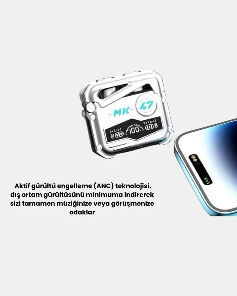 IPX5 Su Geçirmez Kablosuz Bluetooth Kulaklık – Powerbank Şarj Kutulu Düşük Gecikmeli Oyun Modu