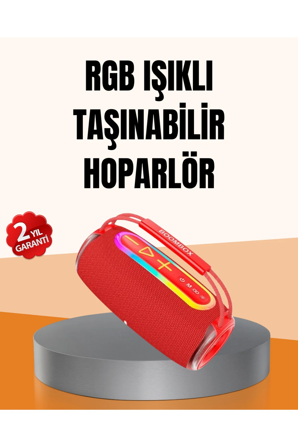 IPX6 Su Geçirmez RGB LED Işıklı Taşınabilir Bluetooth Hoparlör 24