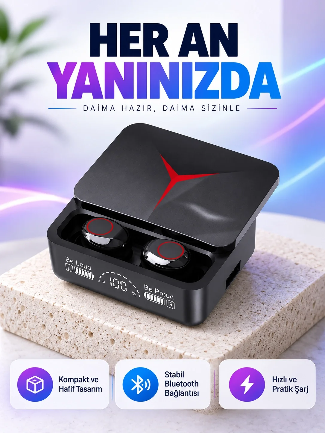 IPX6 Suya Dayanıklı Kablosuz Kulaklık – Hafif ve Taşınabilir Tasarım Yeni Nesil