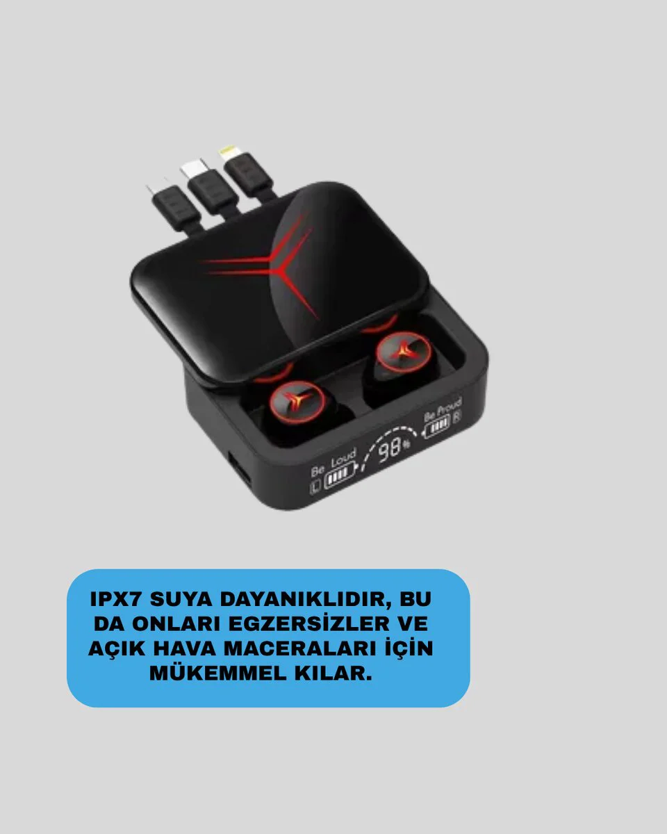 IPX6 Suya Dayanıklı Kablosuz Kulaklık – Hafif ve Taşınabilir Tasarım