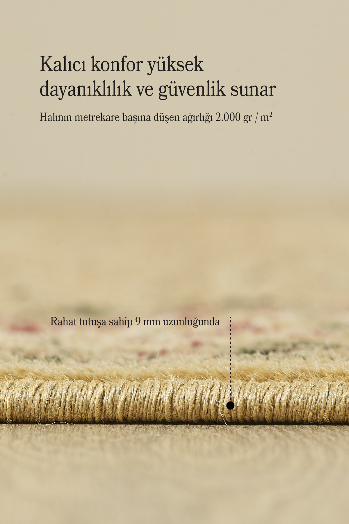 İran Tarzı Bej Renk Motifli Göbekli Tozsuz Oturma Odası ve Salon 