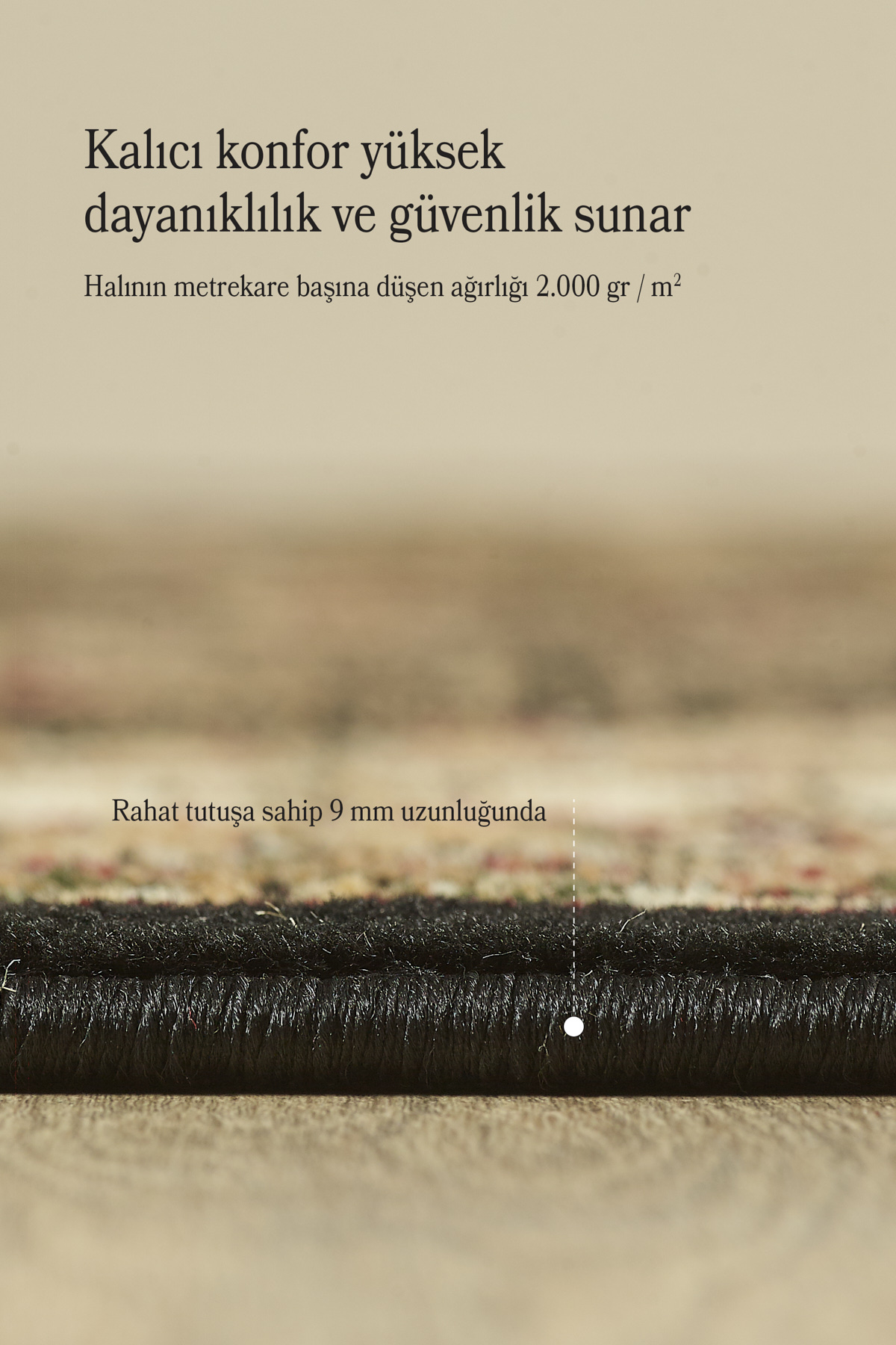 Anaska Home İran Tarzı Madalyon Göbekli Toz Vermez Oturma Odası Ve Salon Halı