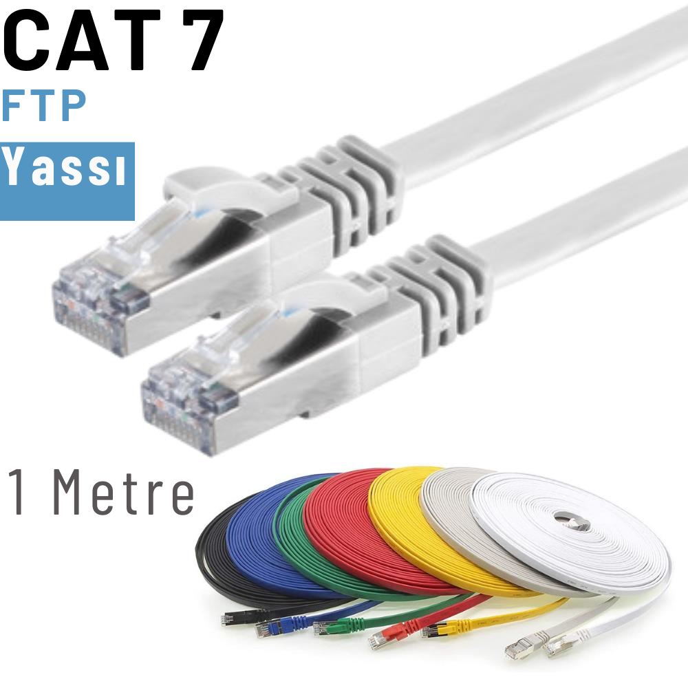 İrenis 1 Metre Cat7 Kablo Yassi Ftp Ethernet Network Lan Ağ Kablosu İrenis 1 Metre Cat7 Kablo Yassi Ftp Ethernet Network Lan Ağ Kablosu