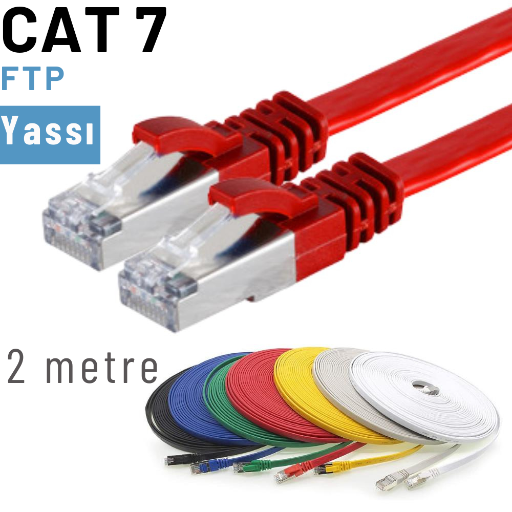 İrenis 2 Metre Cat7 Kablo Yassi Ftp Ethernet Network Lan Ağ Kablosu İrenis 2 Metre Cat7 Kablo Yassi Ftp Ethernet Network Lan Ağ Kablosu