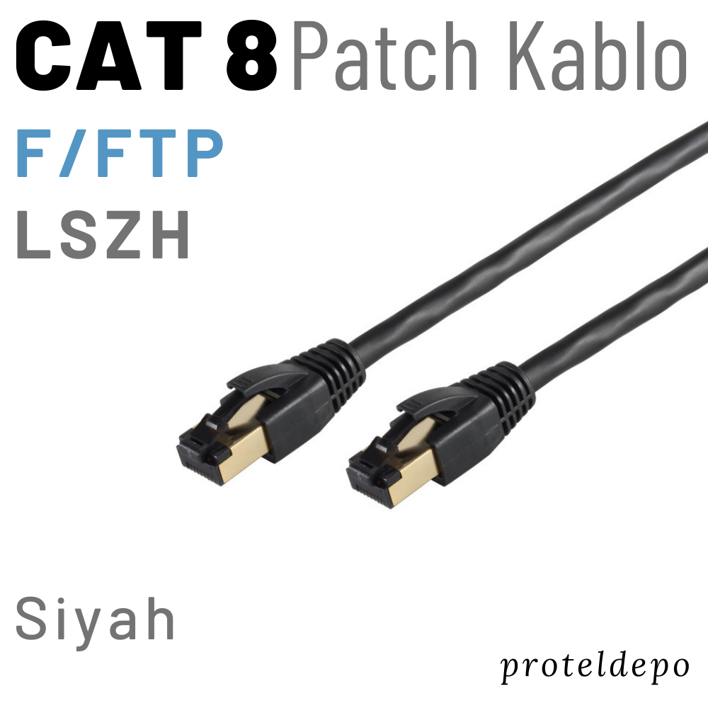 IRENIS 50 Cm CAT8 Kablo F/FTP LSZH Ethernet Network Lan Ağ Kablosu