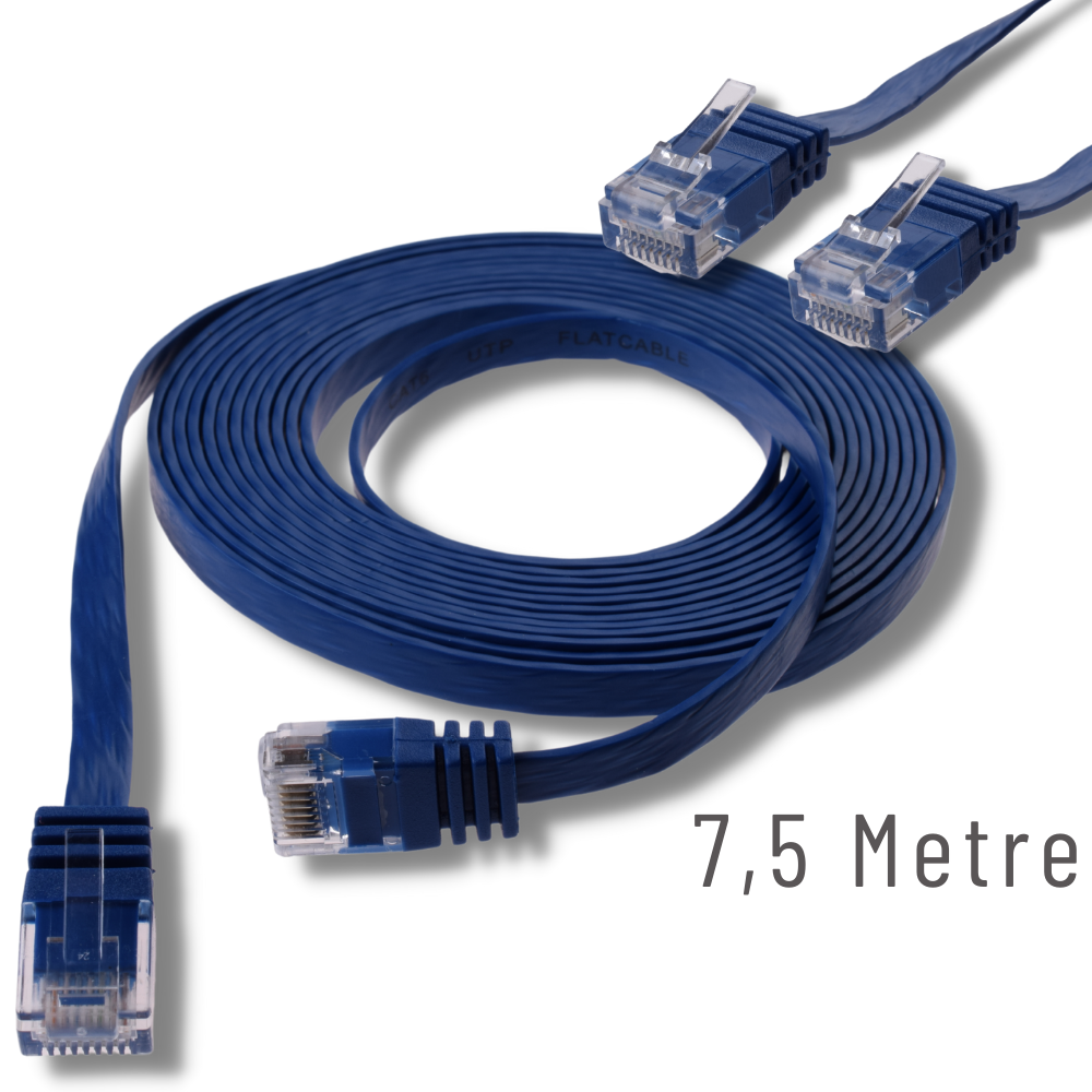 İrenis 7,5 Metre Cat6 Kablo Yassi Ethernet Network Lan Ağ İnternet Kablosu İrenis 7,5 Metre Cat6 Kablo Yassi Ethernet Network Lan Ağ İnternet Kablosu