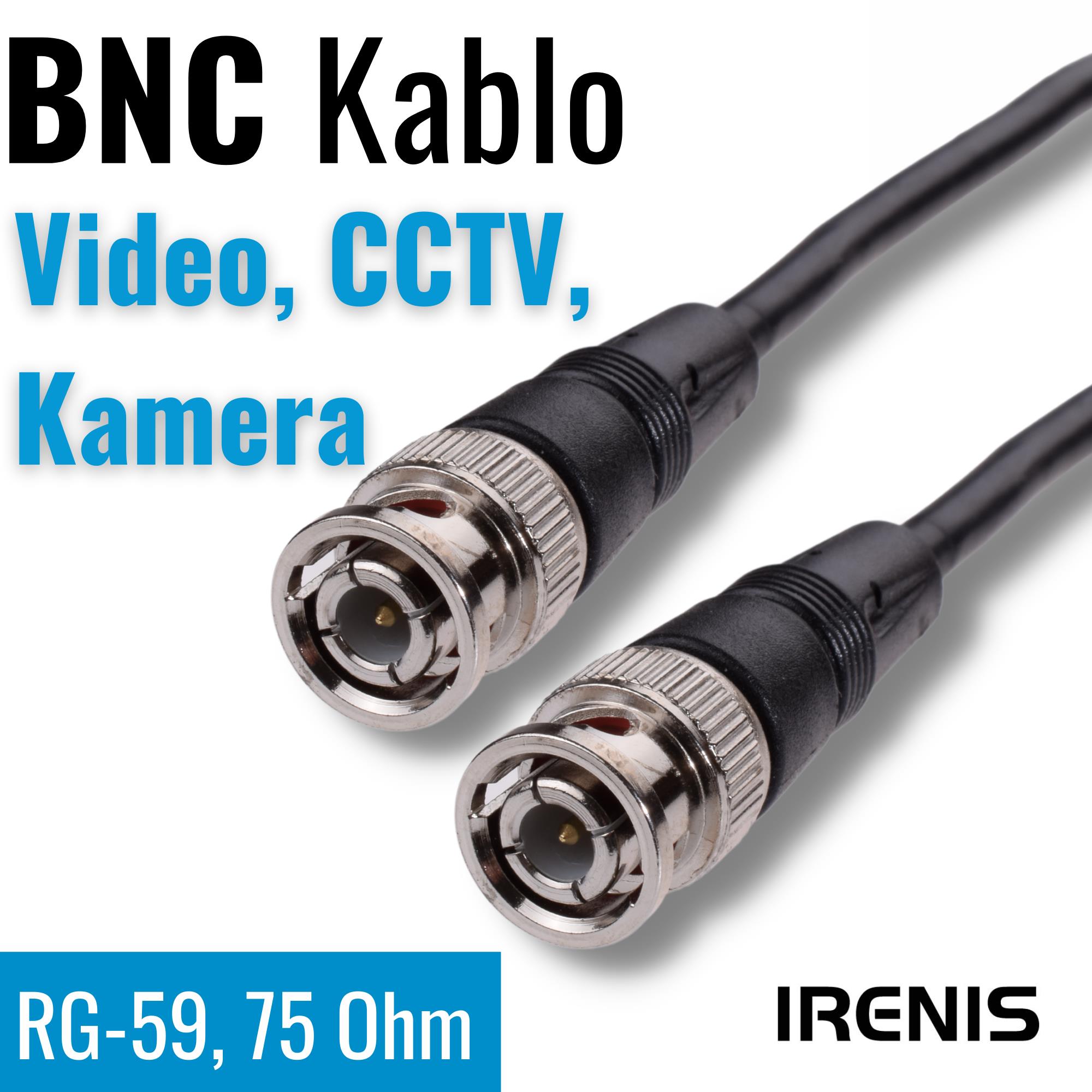 IRENIS BNC Kablo 75 Ohm RG59 Video, Kamera, CCTV IRENIS BNC Kablo 75 Ohm RG59 Video, Kamera, CCTV
