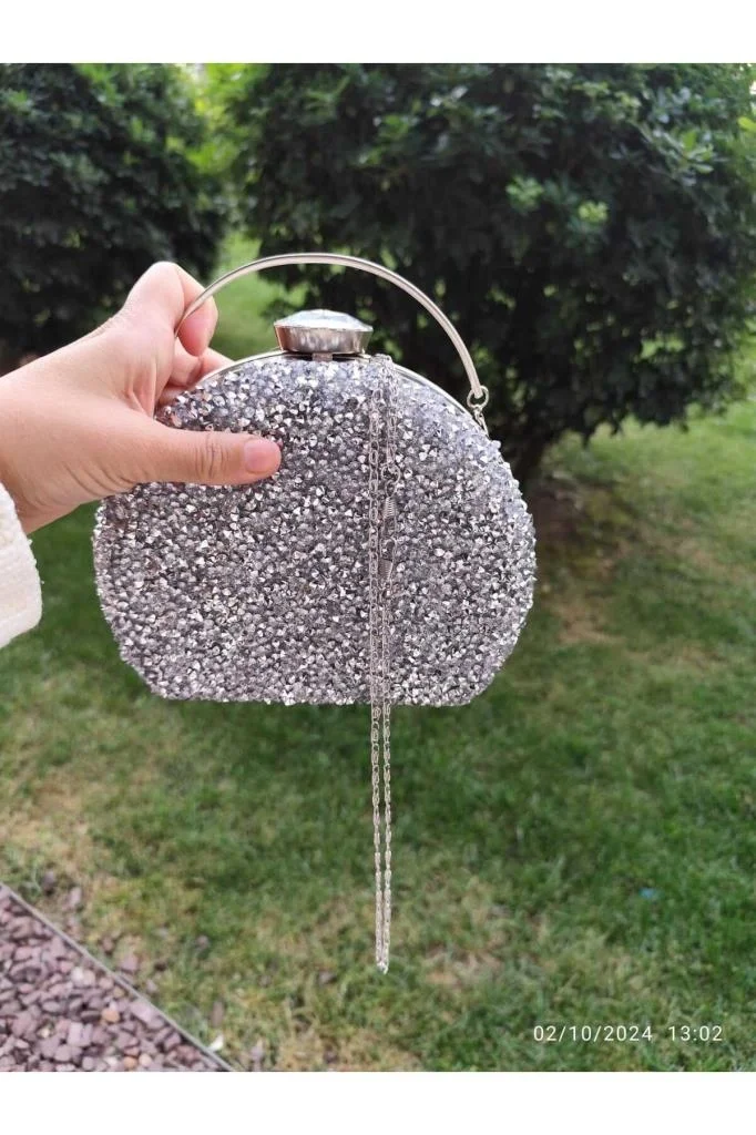 İri Taşlı Gümüş Matara Model Abiye Çanta Fiyatı, Yorumları ve Özellikleri