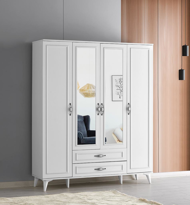 Sivas Gözde Mobilya İrmak 4 Kapili 2 Çekmeceli Gardrop Elbise Dolabi 160X48x195cm