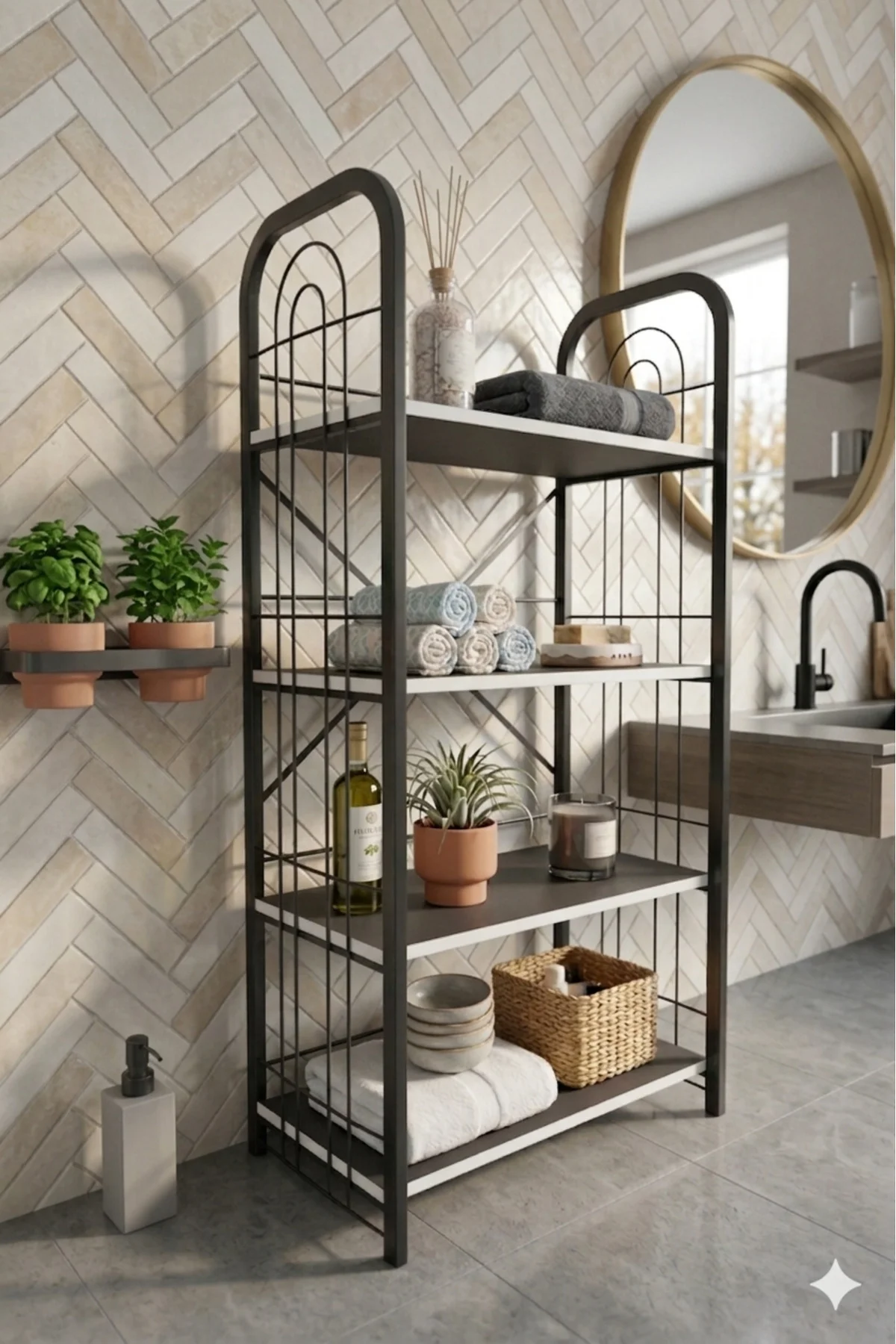 Irmak Banyo Düzenleyici Raf Organizer Kitaplık Banyo Dolabı