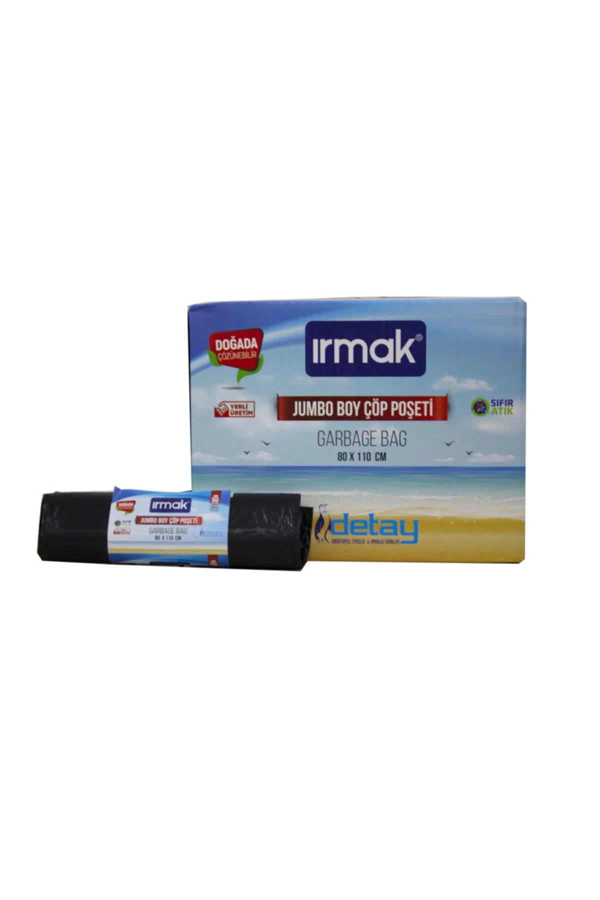 Irmak Jumbo 80 X 110 Çöp Torbası Siyah 20 Adet Rulo Kutu