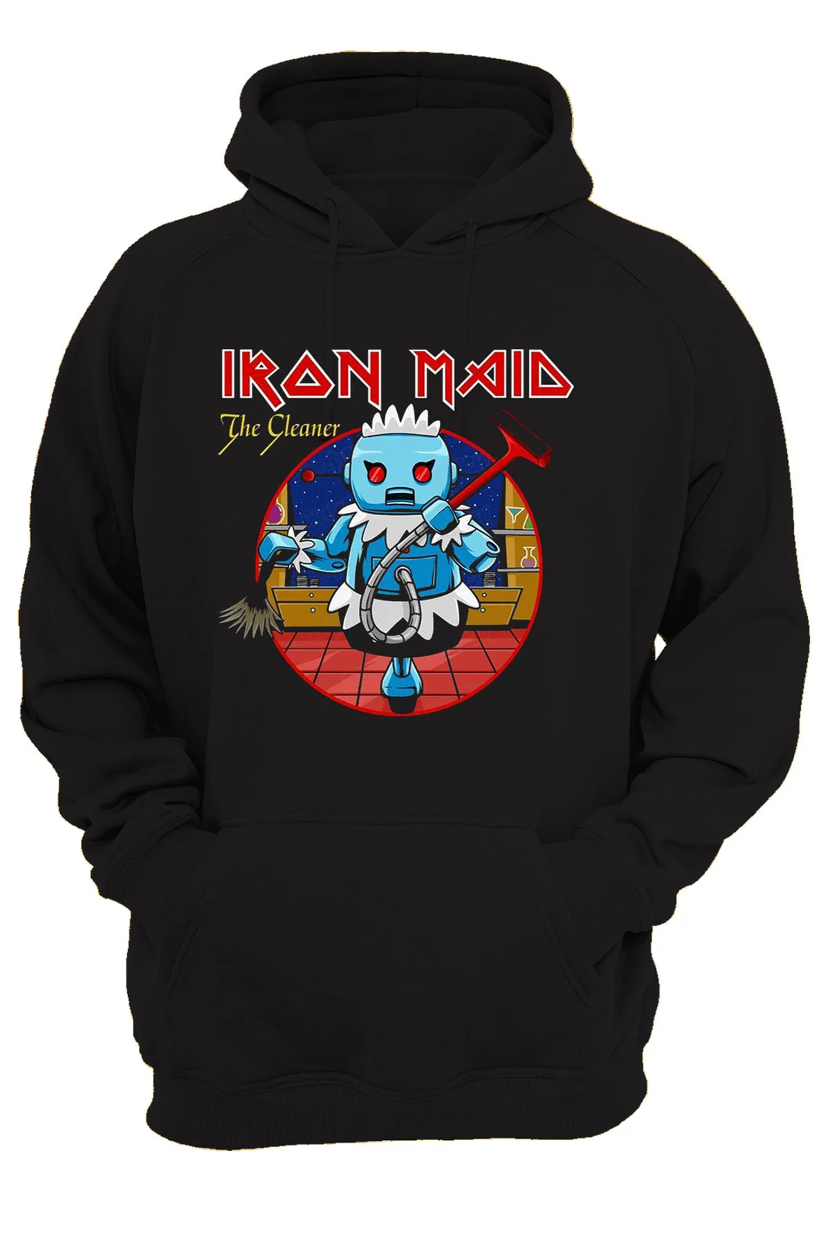 Iron Maid Ön Baskılı, %100 Pamuk, 3 Ipl. Şardonlu, Içi Polar, Çok Kalın Hoodie