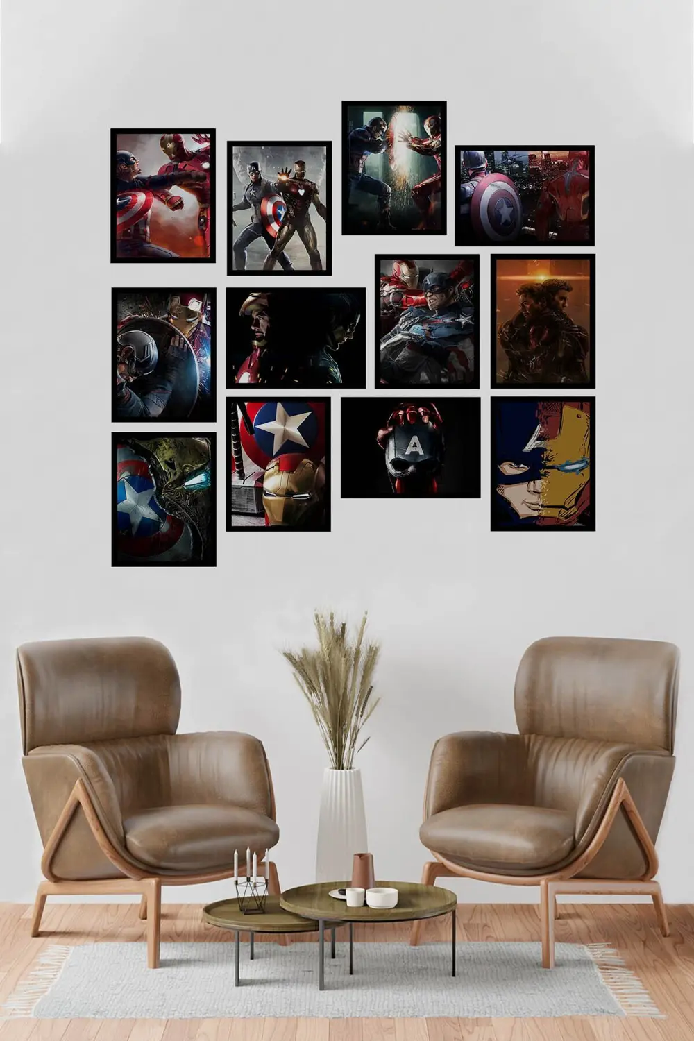 Iron Man And Captain America 12 Parça Mdf Tablo Arf153