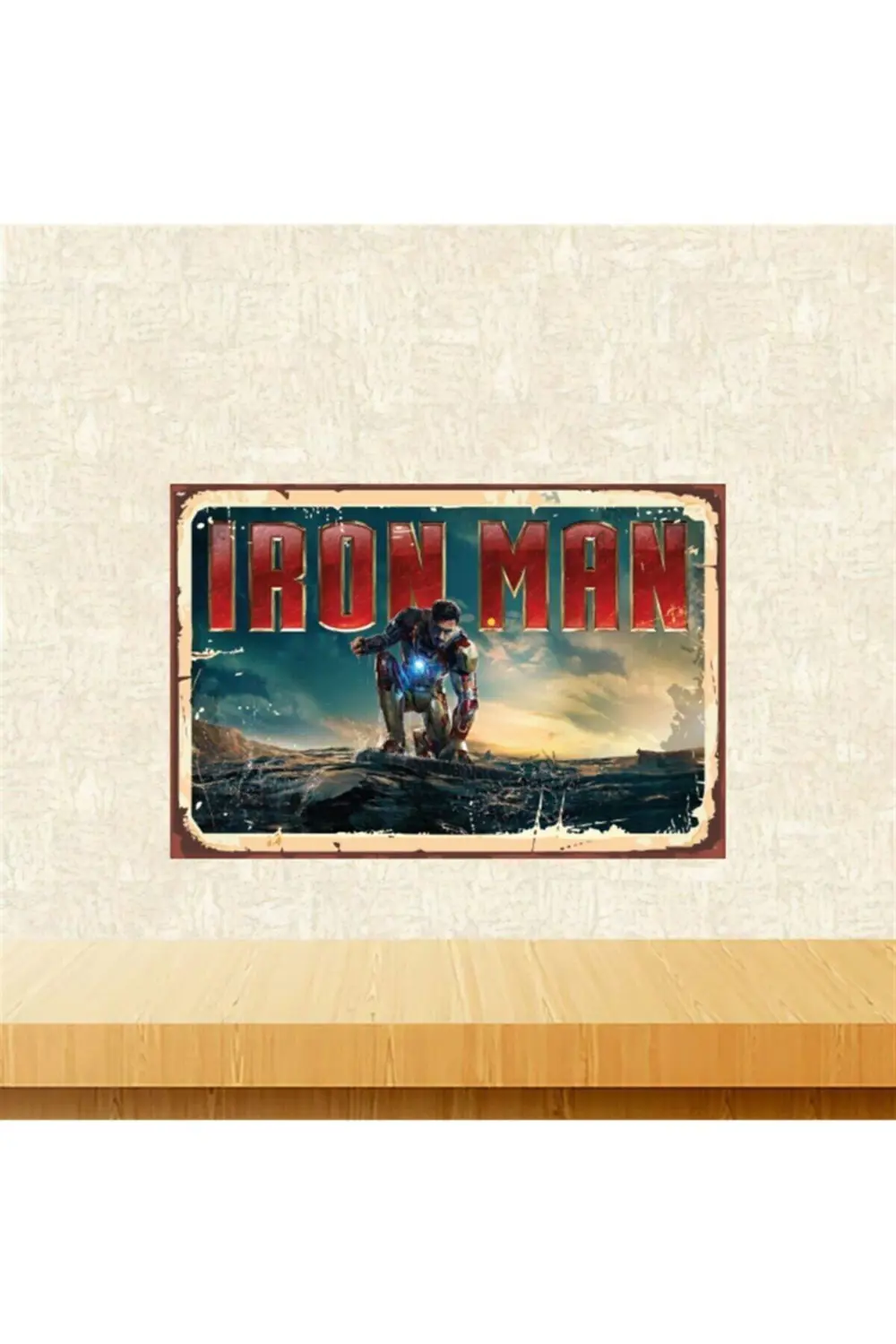 Iron Man Tasarımlı 20-30 cm Retro Ahşap Tablo Tkfx5710