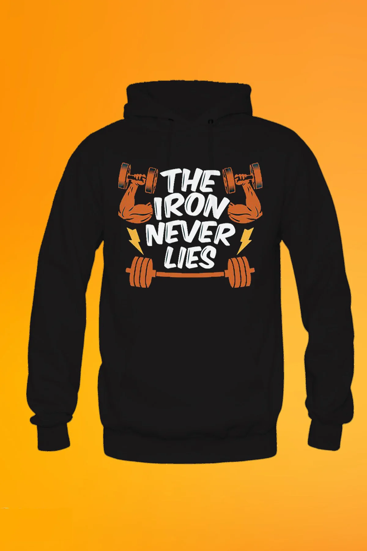 Iron Never Lies Baskılı Siyah Kapşonlu Sweatshirt Hoodie Fiyatı, Yorumları ve Özellikleri