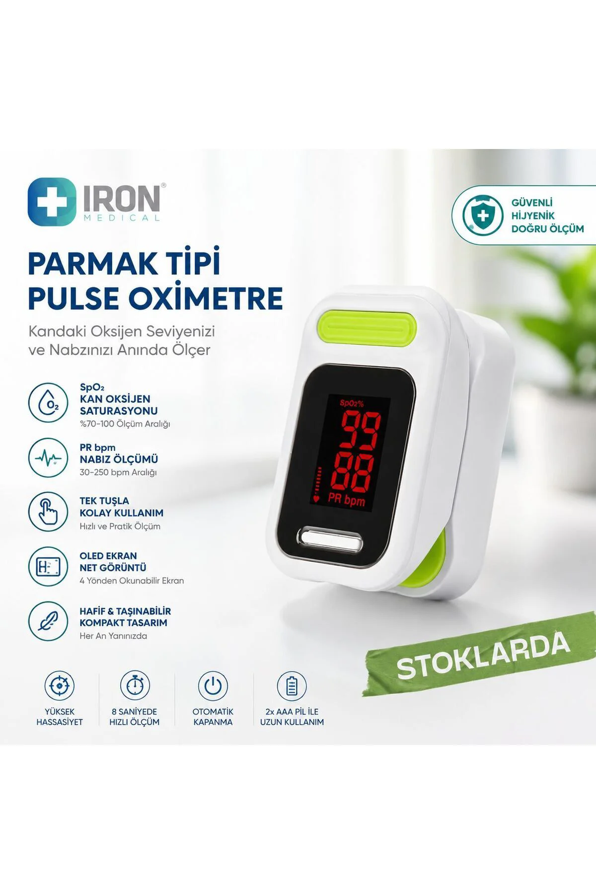 İRON PARMAK TİPİ PULSE OKSİMETRE