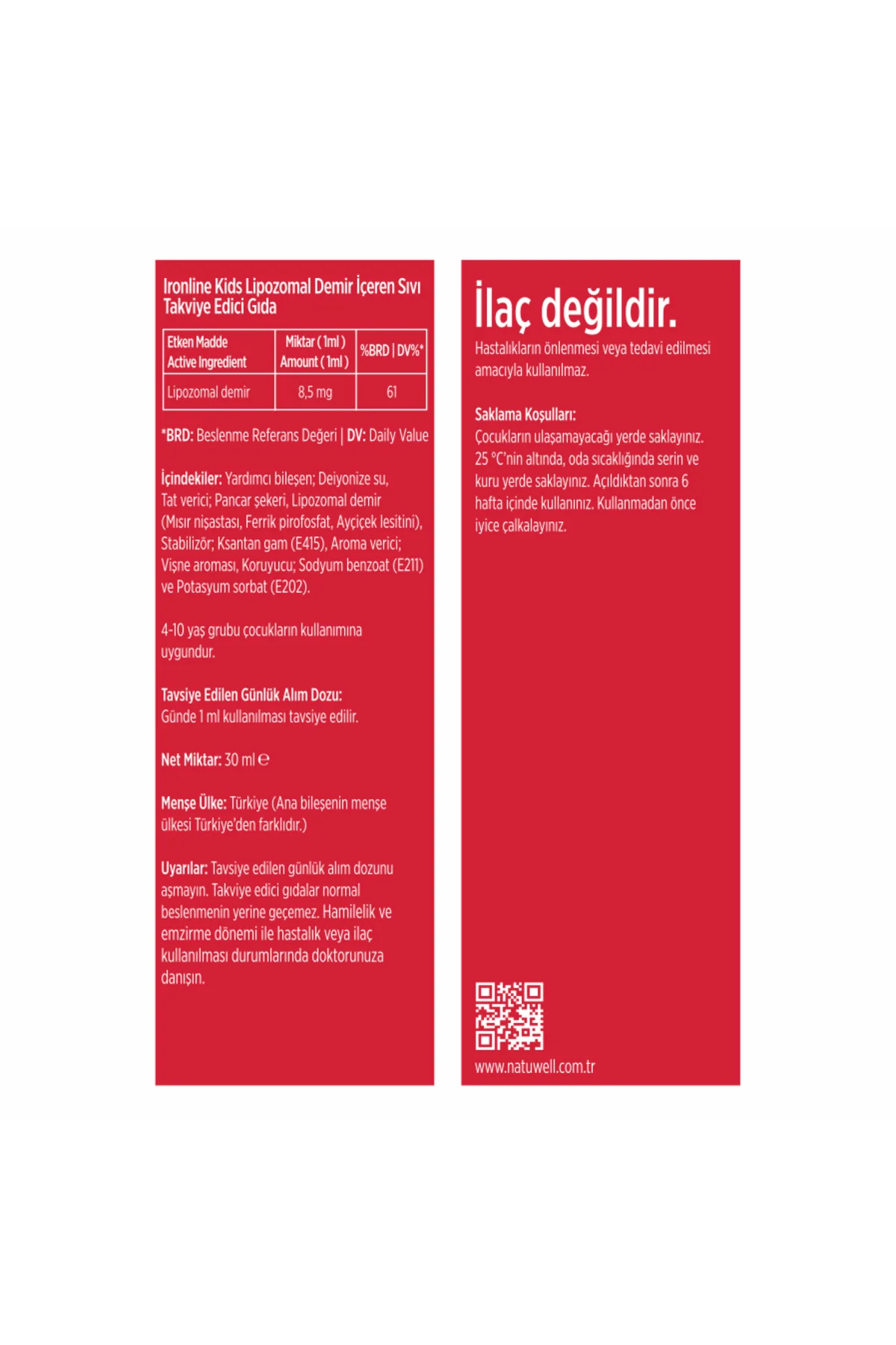 Ironline Kids Lipozomal Demir Damla 30 ml