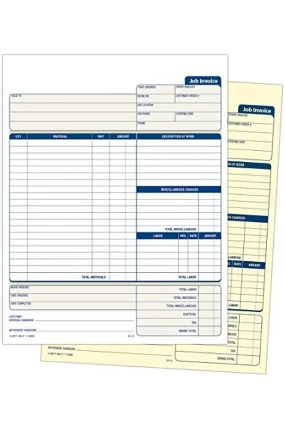 İş Faturası Formları, 2 Bölümlü Karbonsuz, Servis ve Onarım Fatur