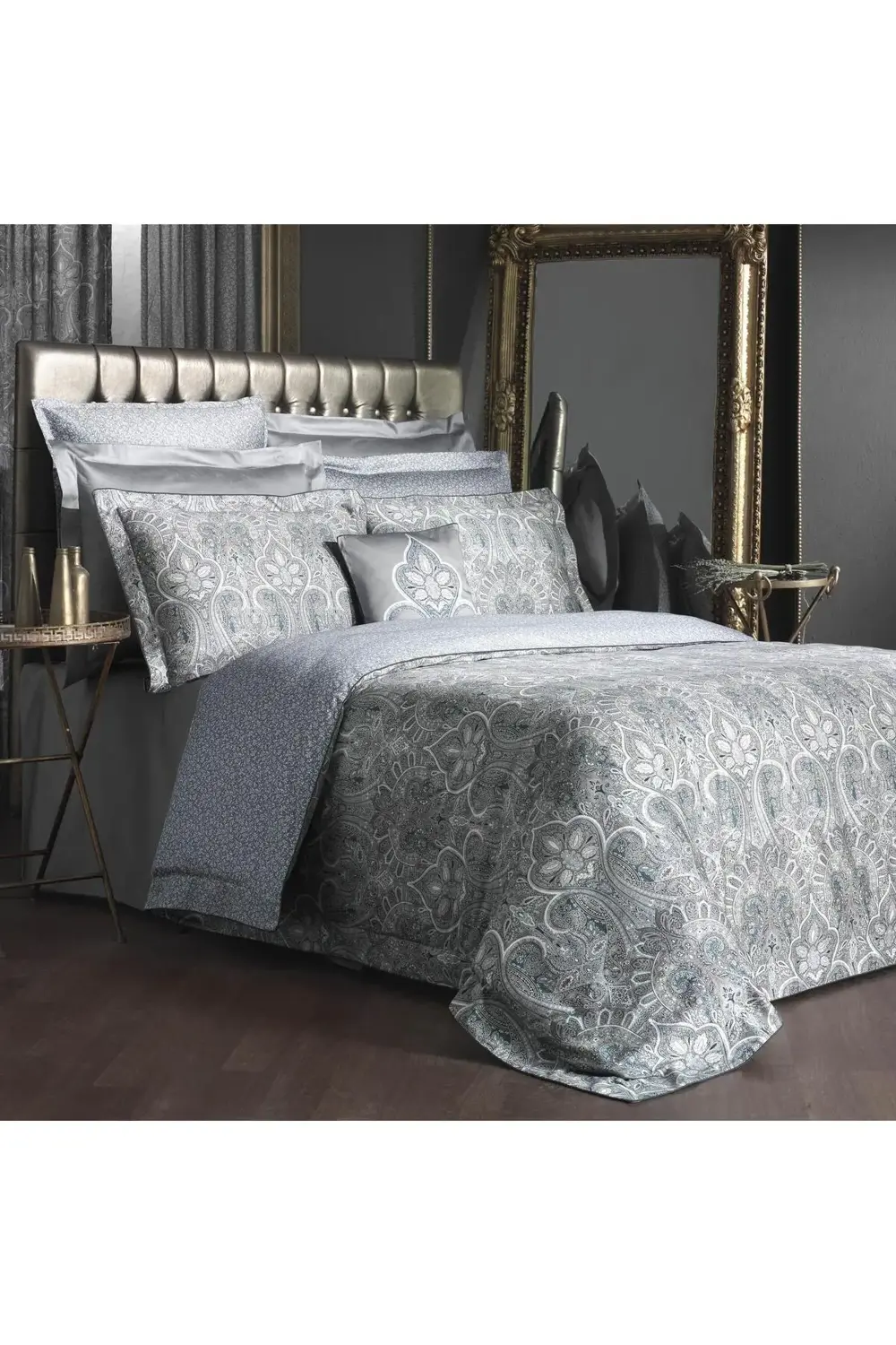 Isfahan Nostalji Çift Kişilik Nevresim Takımı Gri