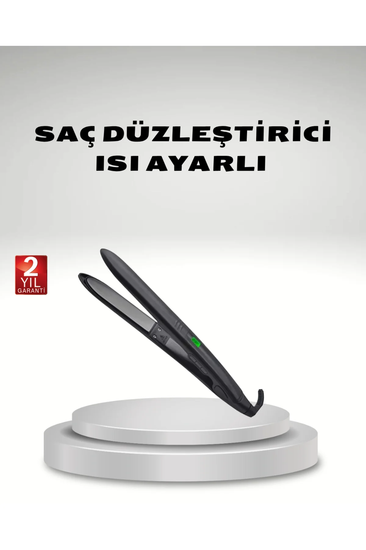 Isı Ayarlı Saç Düzleştirici Titanyum Seramik Plaka, Dijital Ekran