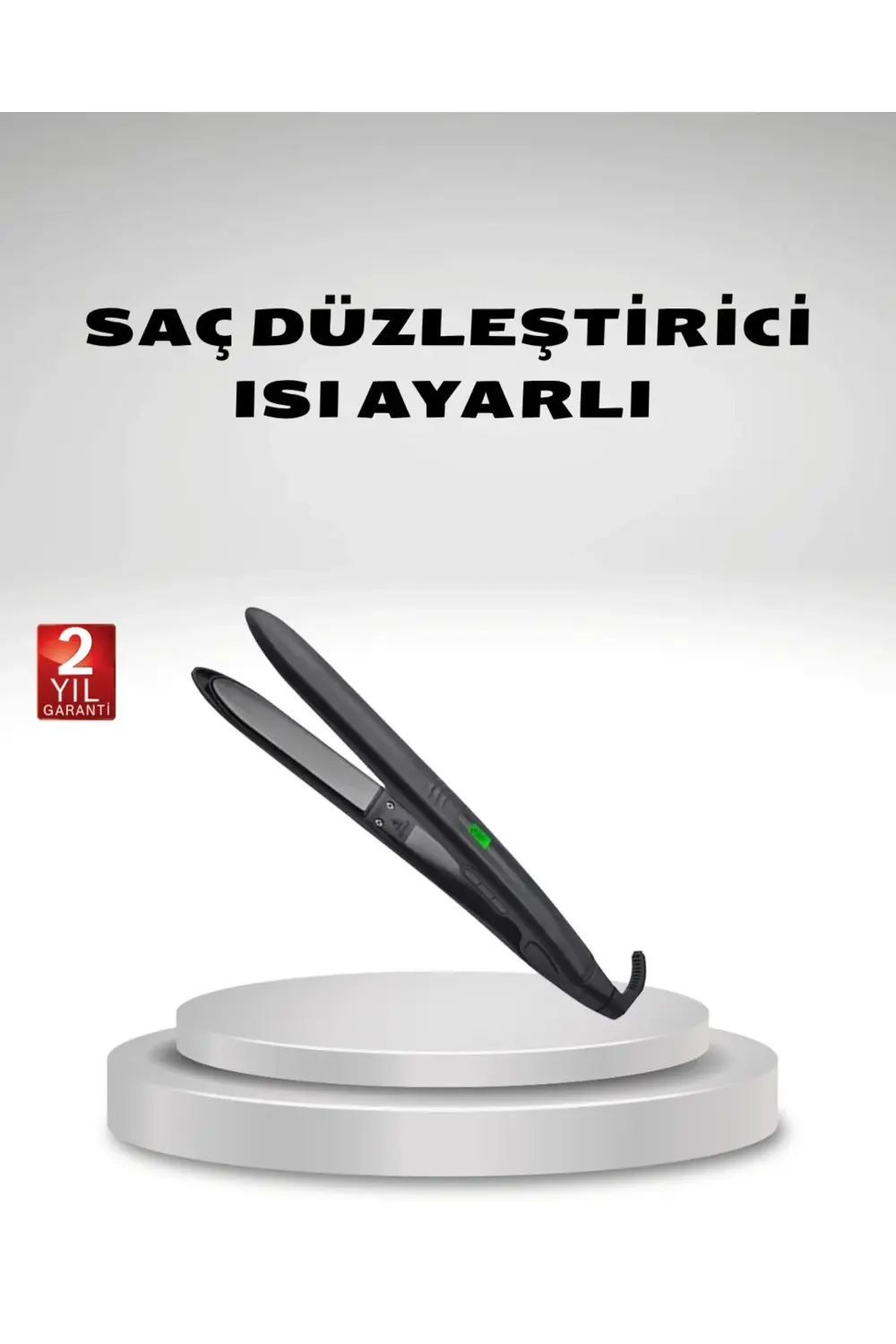 Isı Ayarlı Saç Düzleştirici Titanyum Seramik Plaka, Dijital Ekran