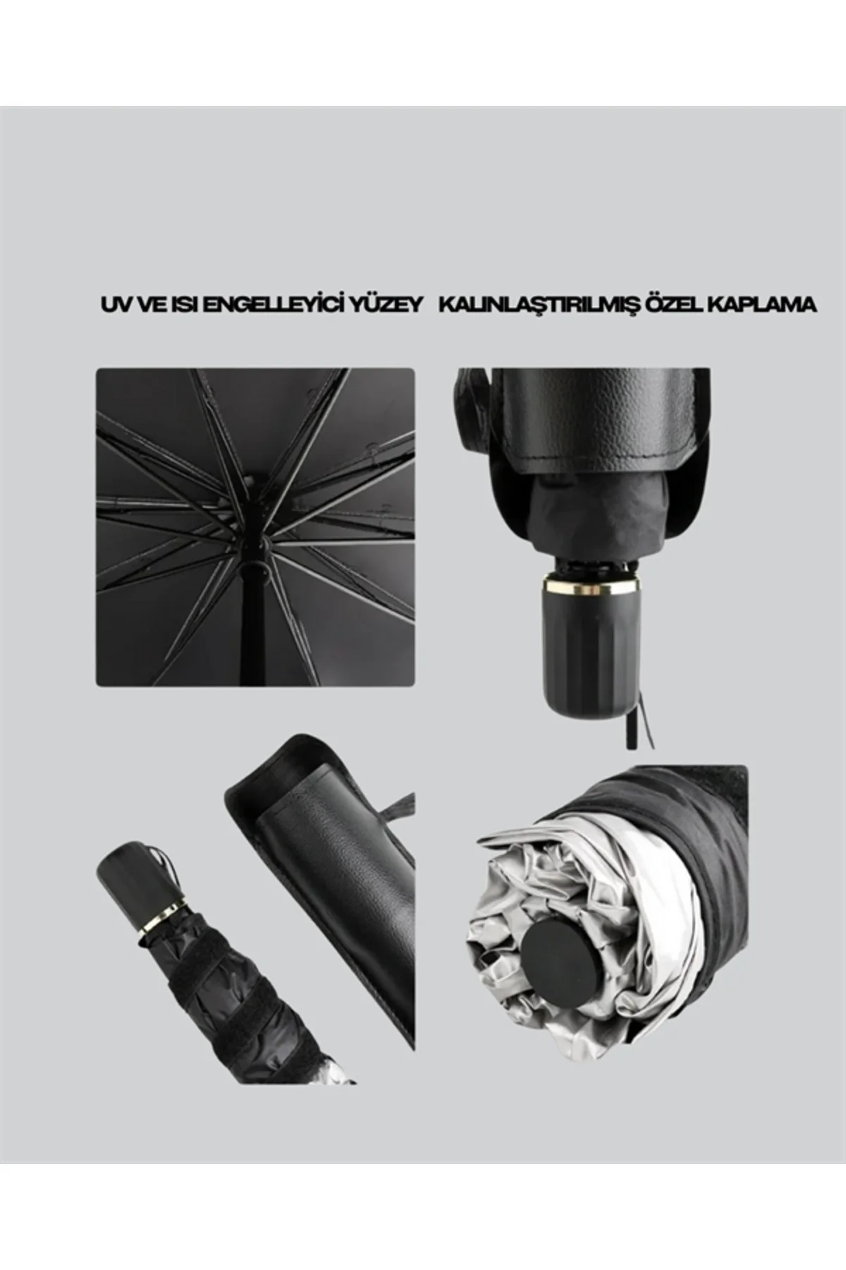 Isı ve UV Engelleyici Güneşlik – 360° Bükülebilir Şemsiye Sapı il