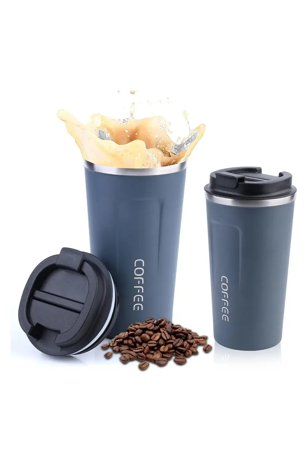 Isı Yalıtımlı Kapaklı Kahve Kupası Paslanmaz Çelik Vakumlu Sağlam