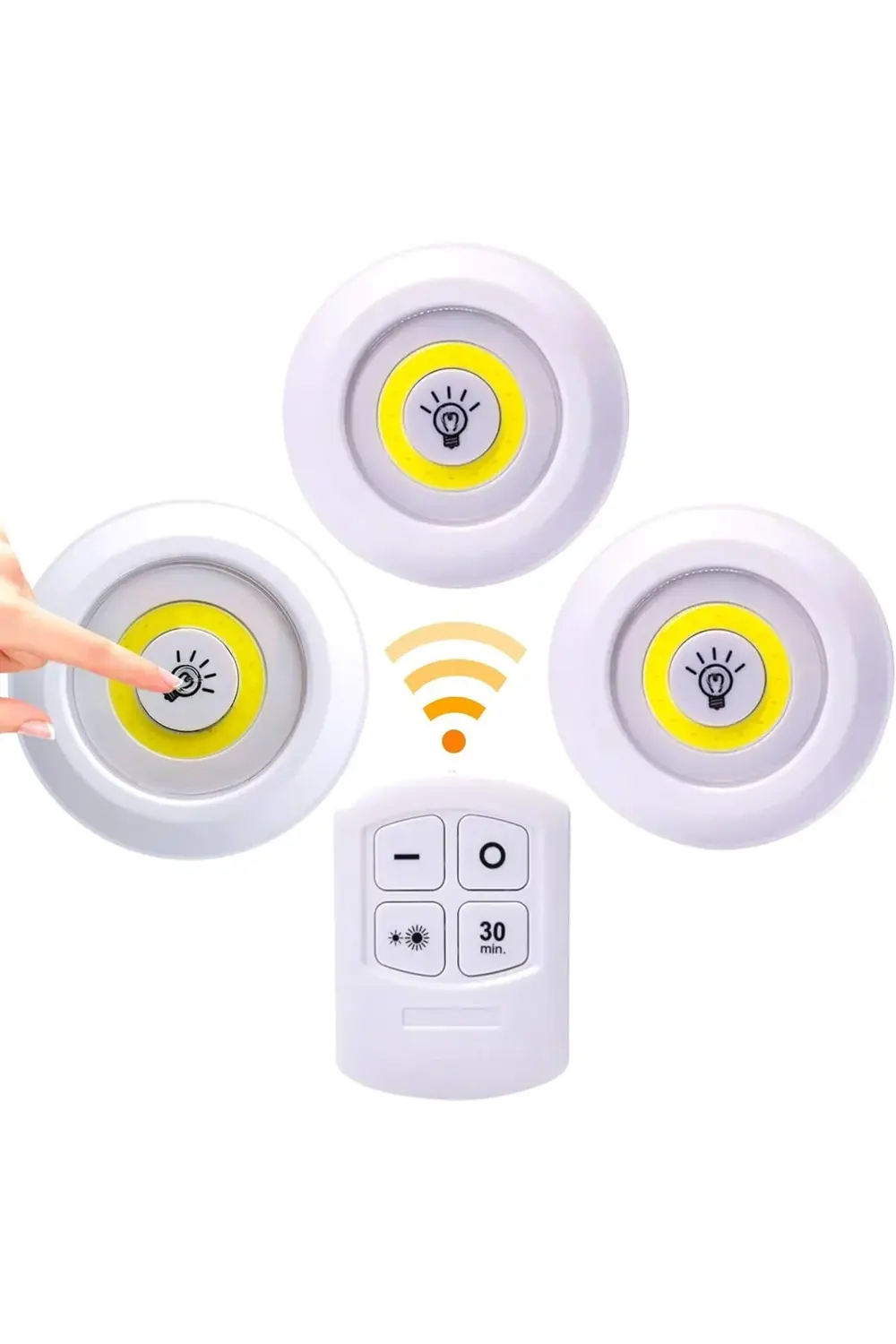 ışık, yapışkan, kablosuz aydınlatma için, 3 LED, pille çalışan, k