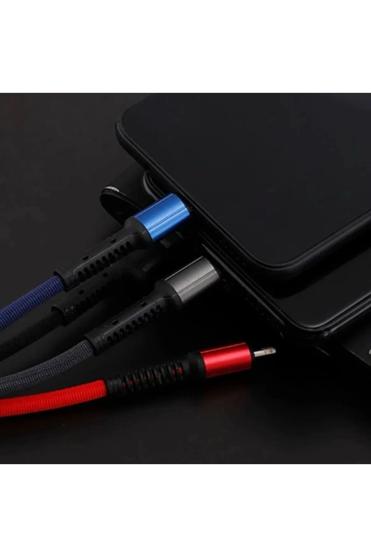 Işıklı Anahtarlık Model 3 in 1 USB Çıkışlı MİKRO,TYPE-C ve İphone Uyumlu Şarj Kablosu - Görsel 3