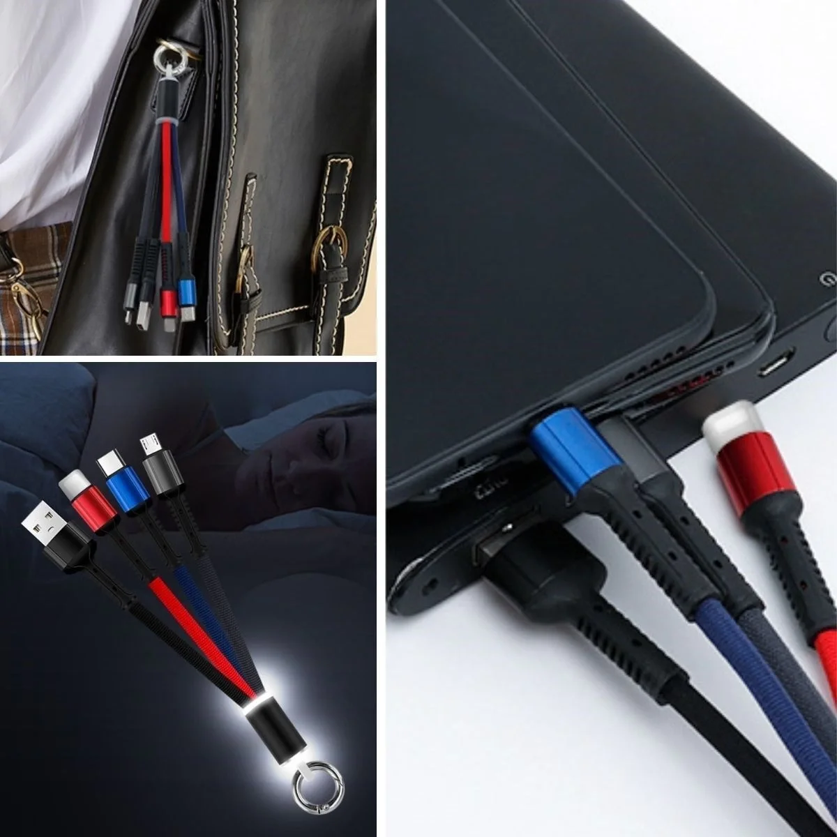 Işıklı Anahtarlık Model 3 in 1 USB Çıkışlı MİKRO,TYPE-C ve İphone Uyumlu Şarj Kablosu Fiyatı, Yorumları ve Özellikleri