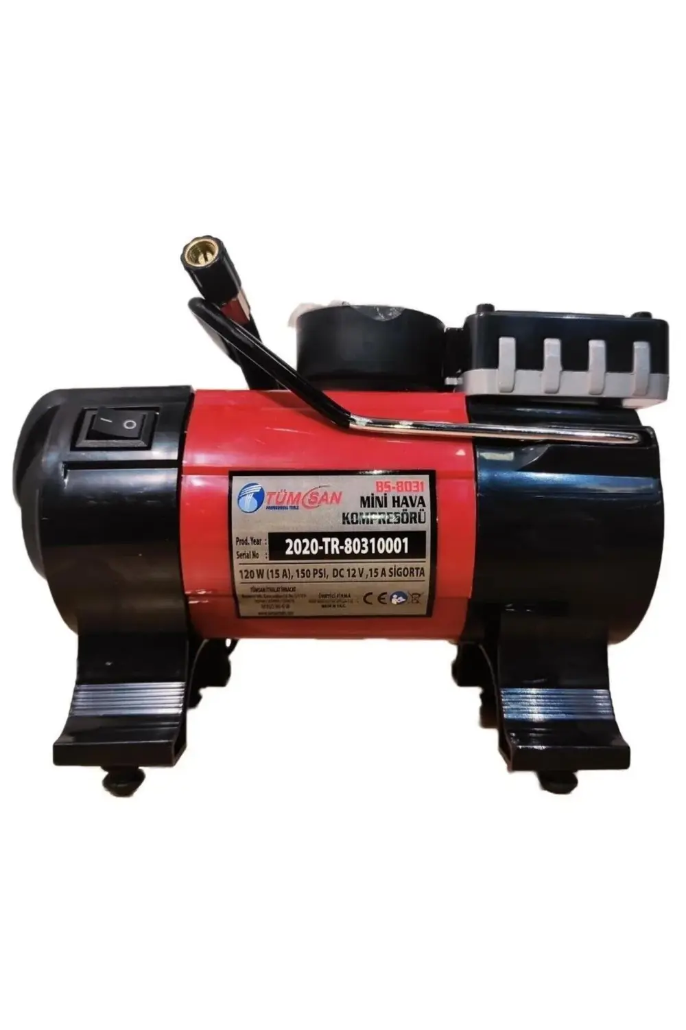 Işıklı Araç Hava Kompresörü 12v 150psi 15a 35lt/dk