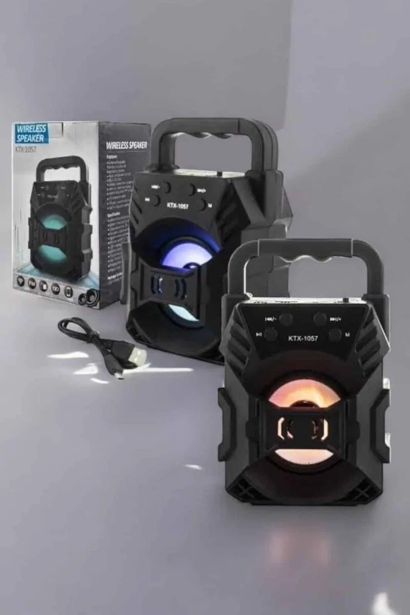 Işıklı Bluetooth Hoparlör - Taşınabilir Ses ve Renkli Işık Show