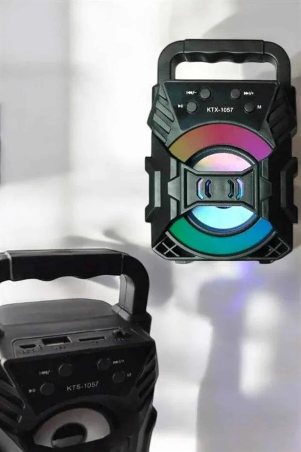 Işıklı Bluetooth Hoparlör 3 inç 10m Kablosuz Ses ve Renkli Işık - Taşınabilir