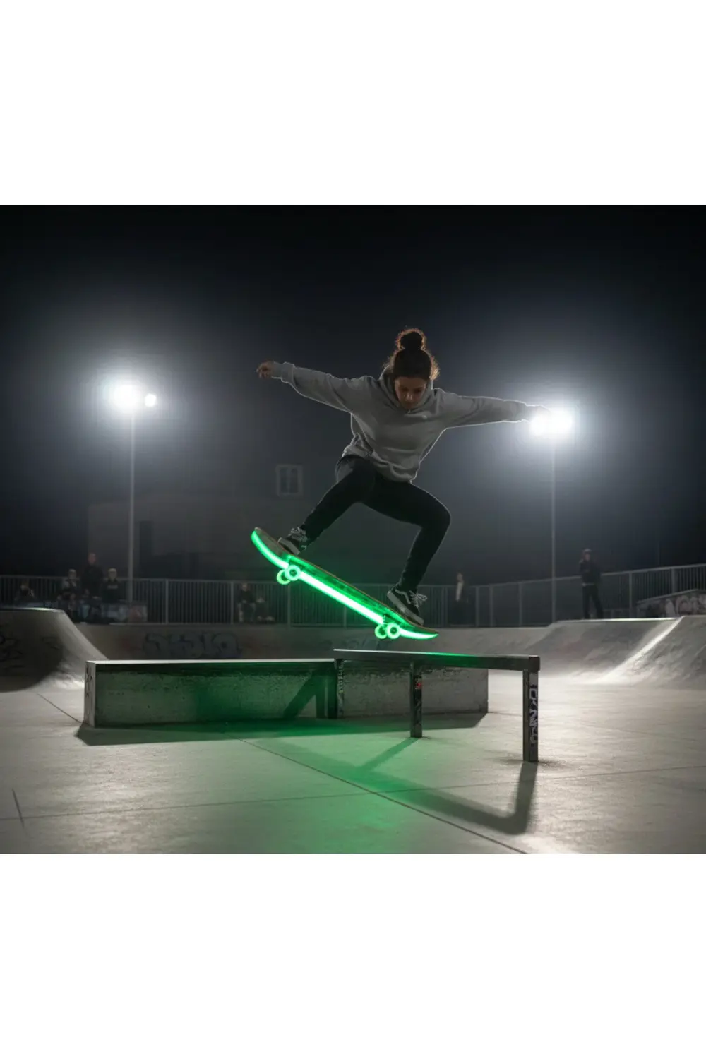 Işıklı Büyük Teker Kaykay - Skateboard - SKI - Kış Sporu - Kayak