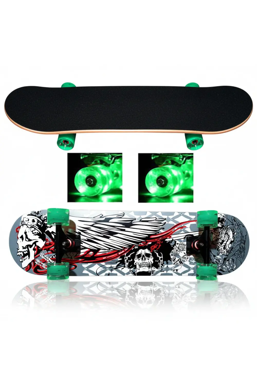 Işıklı Büyük Teker Kaykay - Skateboard - SKI - Kış Sporu - Kayak