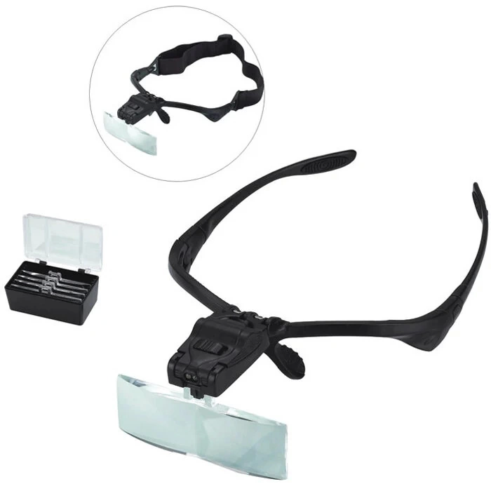 Işıklı Gözlük Büyüteç 5 Farklı Lens 9892b Işıklı Gözlük Büyüteç 5 Farklı Lens 9892b