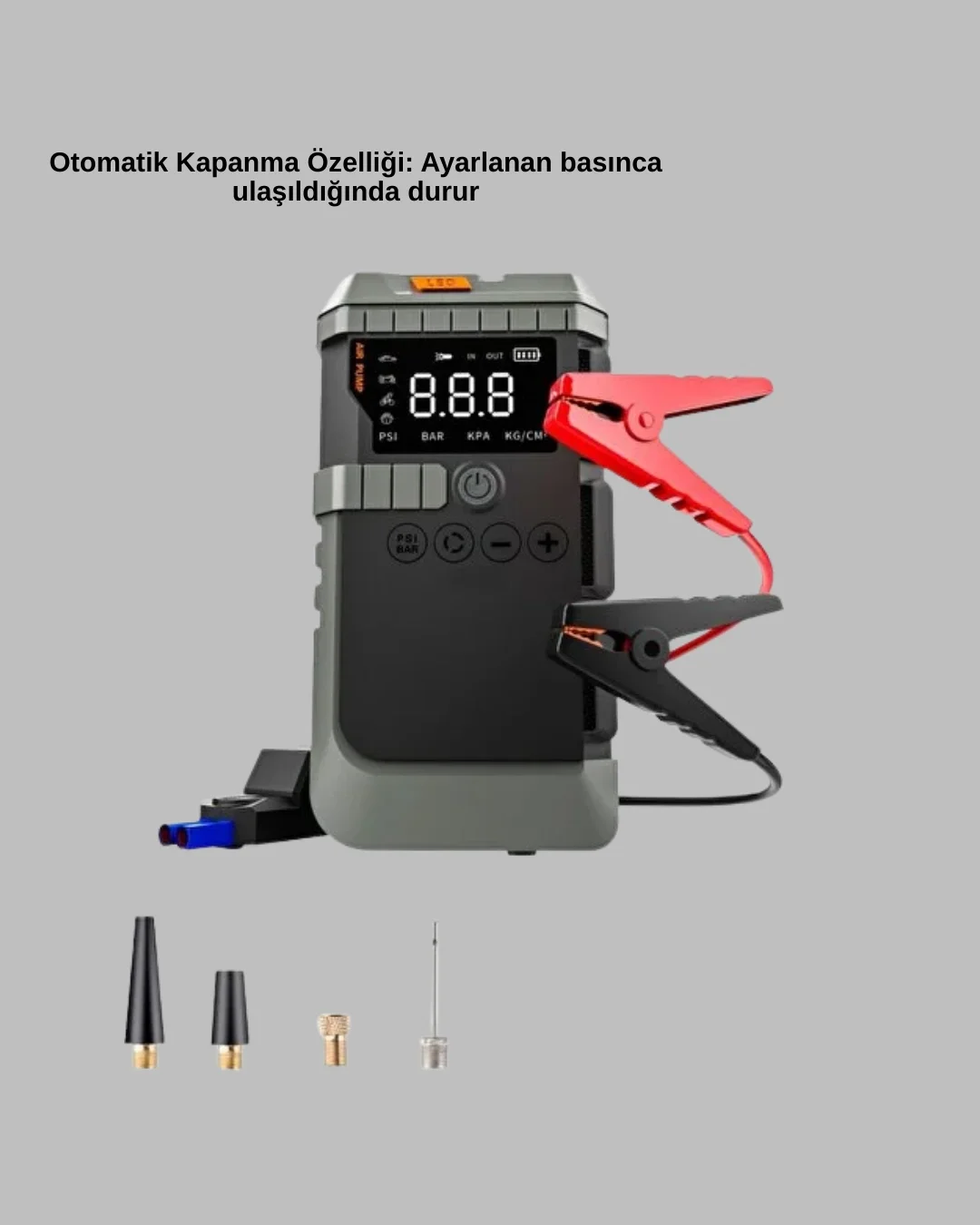 Işıklı Hava Kompresörlü Taşınabilir Akü Takviye Ünitesi Yeni Nesi