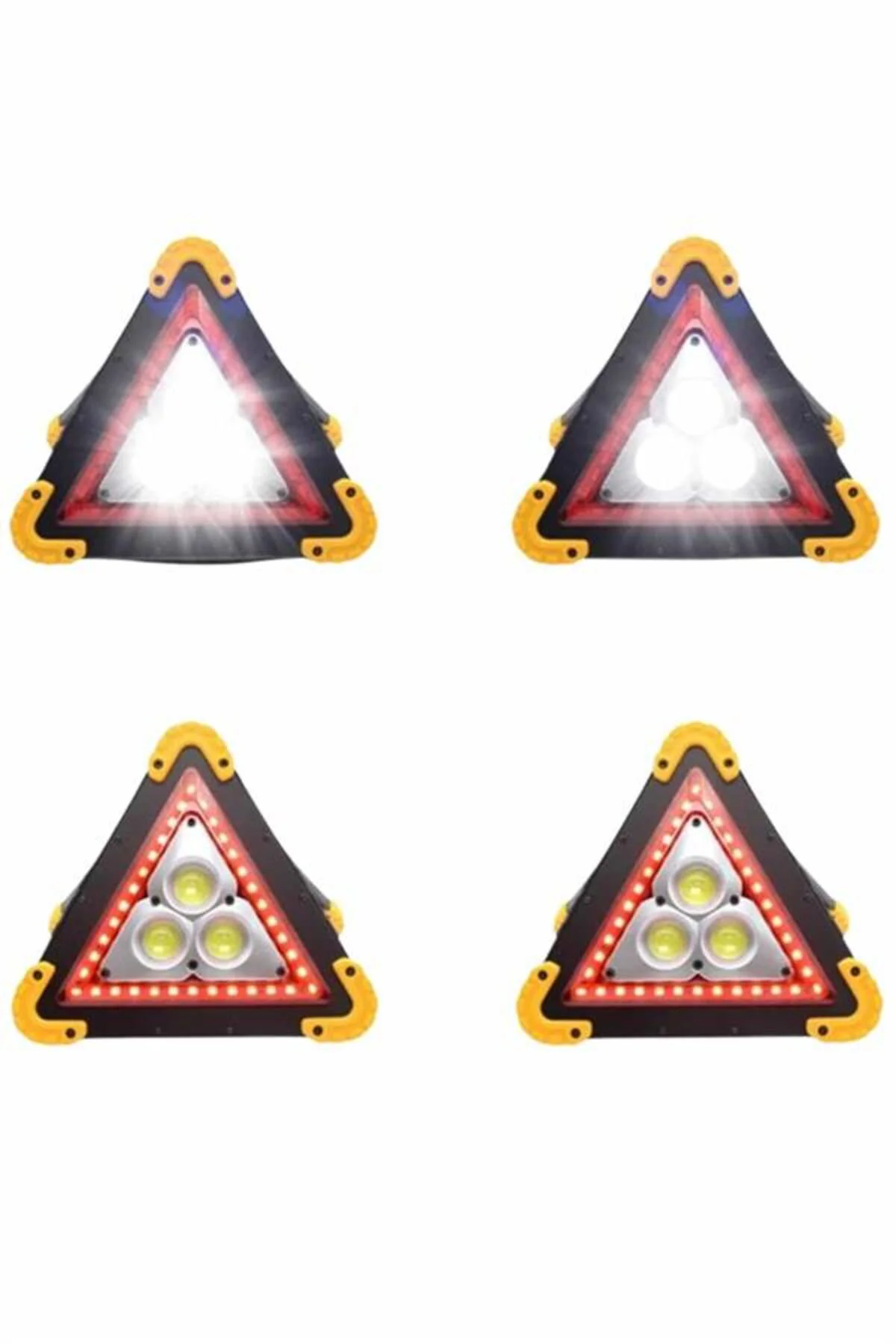 Işıklı İkaz Lambası Reflektör Şarjlı Işıklı Üçgen LED Acil Durum 