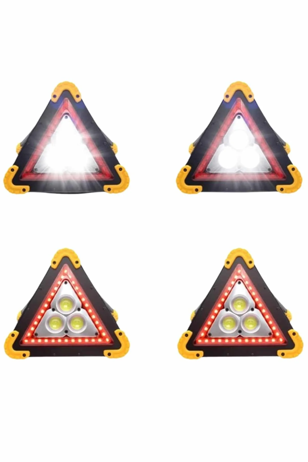 Işıklı İkaz Lambası Reflektör Şarjlı Işıklı Üçgen LED Acil Durum 
