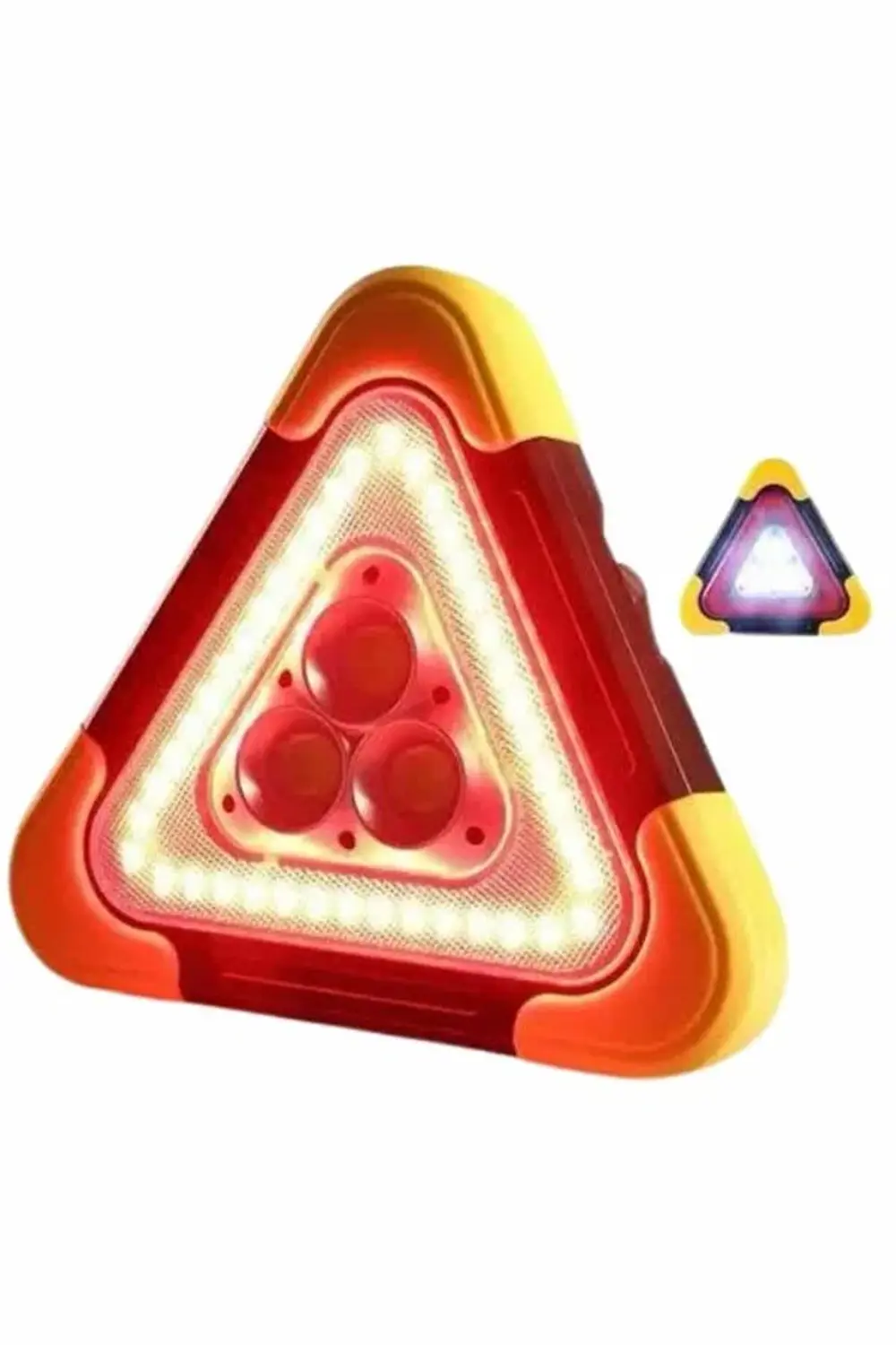 Işıklı İkaz Lambası Reflektör Şarjlı Işıklı Üçgen LED Acil Durum