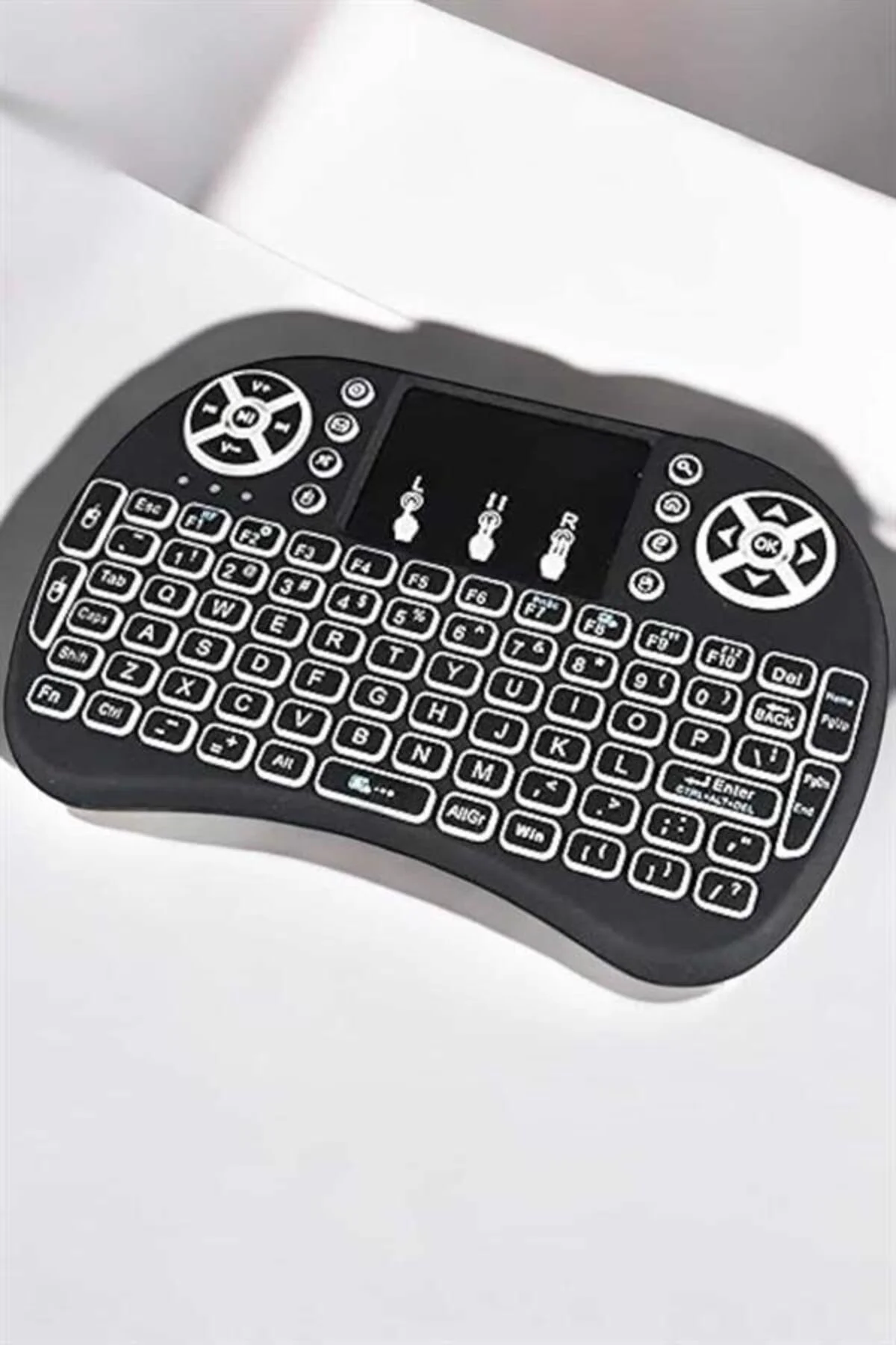 Işıklı Kablosuz Mini Q Klavye Tüm Cihazlara Uyumlu