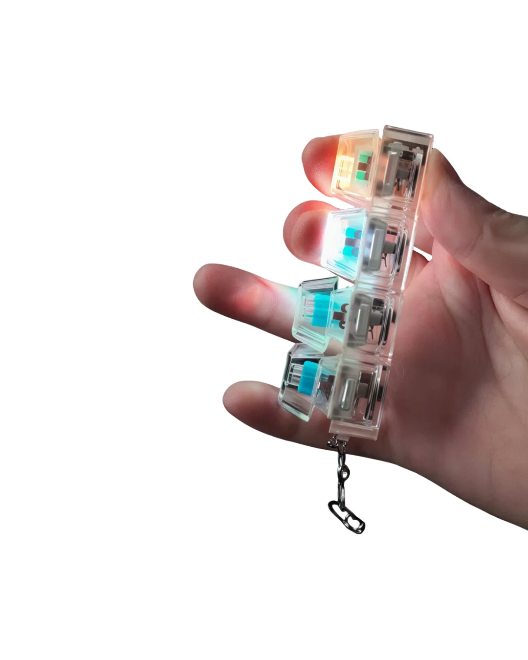 Işıklı Mekanik Tuş Anahtarlık Klik Sesli Stres Oyuncağı Fidget